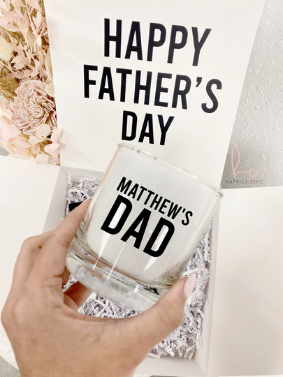 Personalized Dad Fathers Day Gift Box - Custom Whiskey Glass Beer Coffee Mug - For To Be - Idea - Be