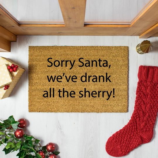 Darianna Sorry Santa We Drank All The Sherry Doormat