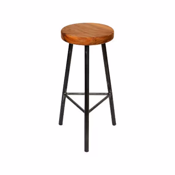 Trippie Elmsworth - Three Legged Bar Stool With Chunky Elm Seat