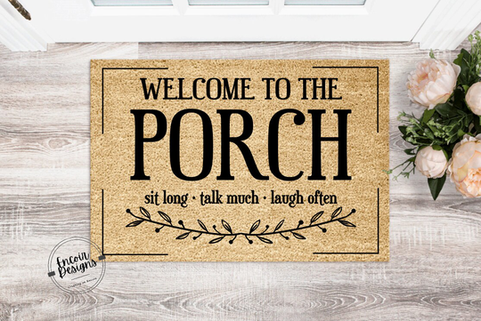 Welcome To Our Porch | Perfect Outdoor Rug To Dress Up Your Patio Housewarming Gift New Homeowner Seasonal Summer Doormat