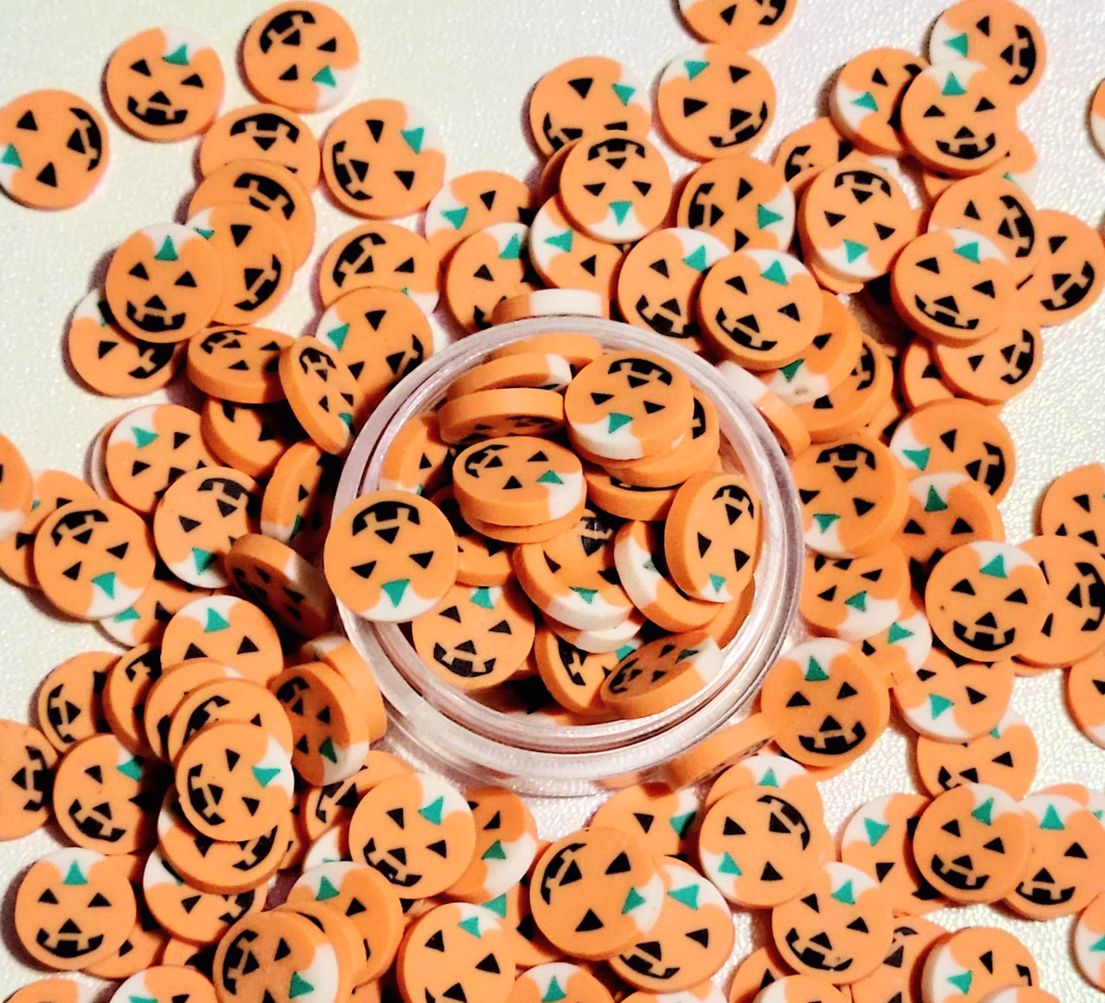 Pumpkins Polymer Clay Slices - Fimo Slime Shaker Bows Filler Clip Filler- Fake Sprinkles