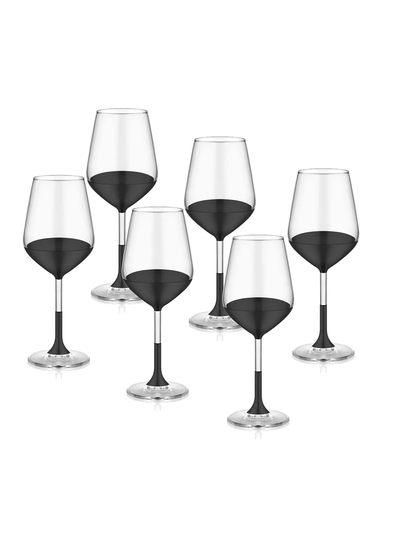 The Mia Dark Series Wine Glasses, Set Of 6
