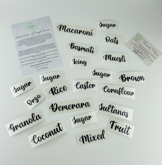 Kitchen Vinyl Decal, Pantry Labels, Food Jar Stickers, Personalised Label For Containers, Home Organisation, Spice Labels
