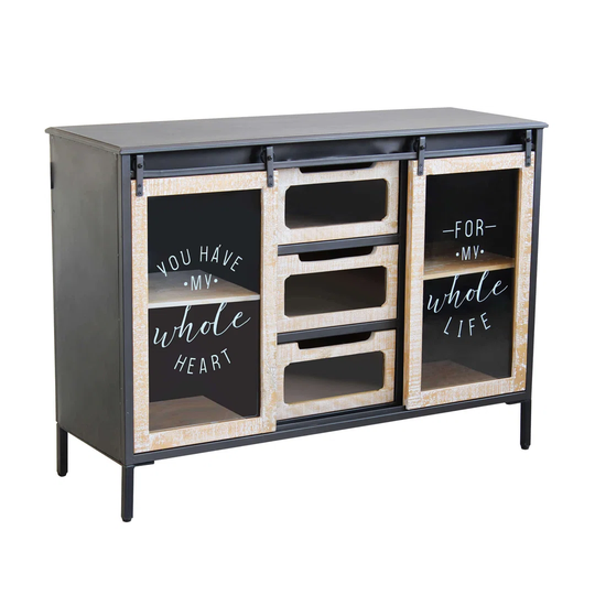 Frederickson 108.5 Cm Wide 3 Drawer Iron Sideboard