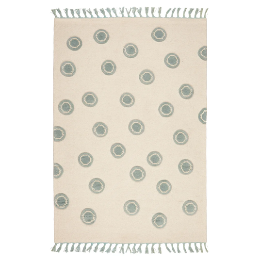 Ring Handmade Kilim Wool Natural/Mint Rug