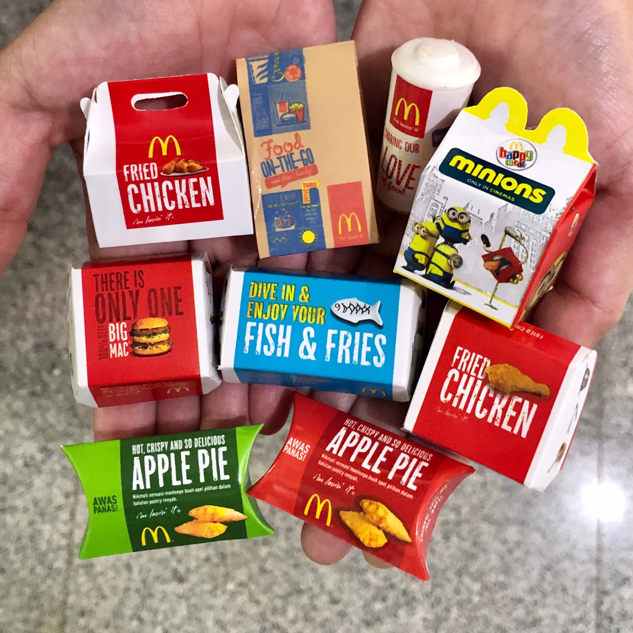 Package 9 Pc Fridge Magnets, Miniature Handmade Refrigerator Magnet Mcdonalds