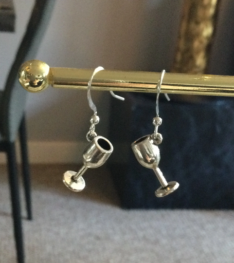 Novelty Wine Glass Goblet Small Drop Earrings