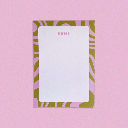 A5 Funky Notepad | Wavy Design Stationary Deskpad Daily Planner Journal Schedule Lined Paper