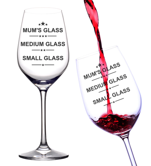 Mum's Large Measure Wine Glass Novelty Gift