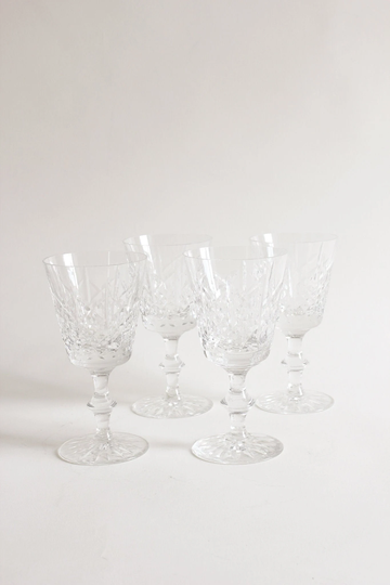 Set Of 4 Vintage Edinburgh Crystal Wine Glasses
