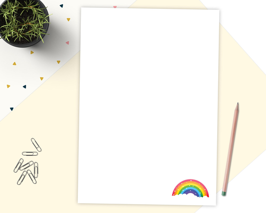 Personalised Rainbow Notepad, Custom Notepad With Name, Writing Pad, Tear Off Children's Stationary Gift, To Do List