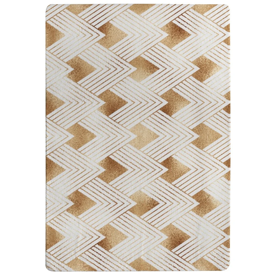 Valhalla Shapes Designer Shaggy Gold/Ivory Rug