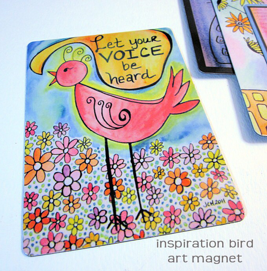 Art Magnet Let Your Voice Be Heard Bird 3.5" X 5