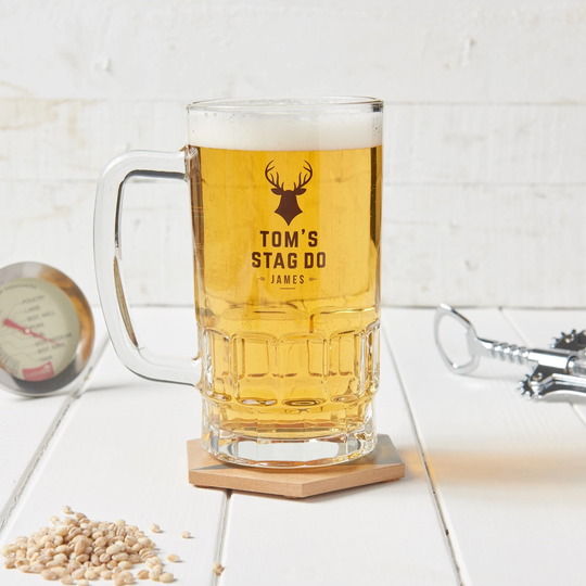 Personalised Stag Do Beer Glass Tankard