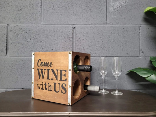 Wine Rack Wooden Vintage Style Bottle Box Home Bar Pub
