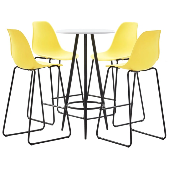 5 Piece Bar Set Plastic Yellow