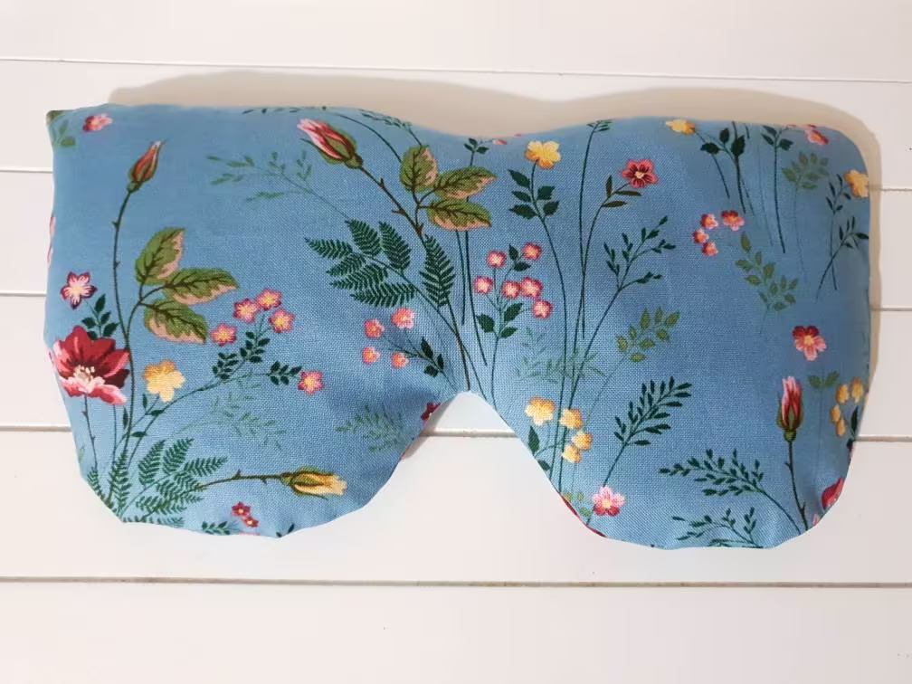 Floral Weighted Oragnic Eye Pillow, Gift For Yoga Lovers, Best Gifts, Strapless Organic Mask, Selfcare