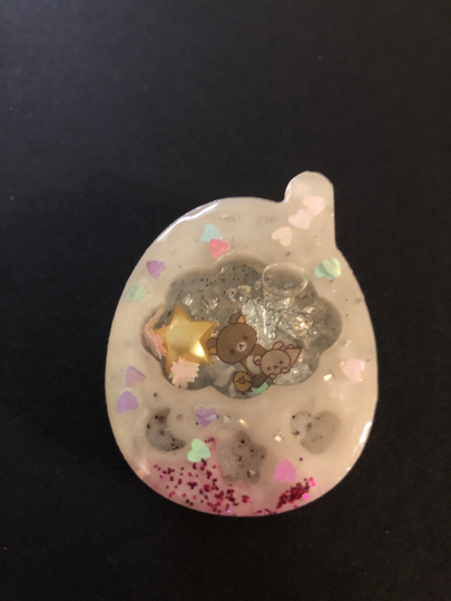 White Rilakkuma Shaker Pin | Glows in The Dark
