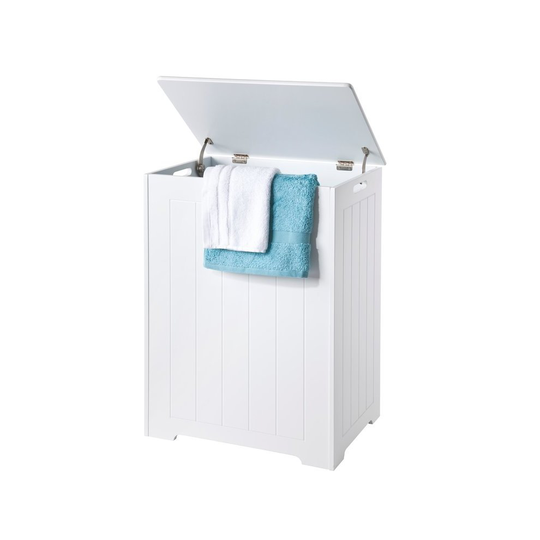Chester White Wooden Laundry Bin / Hamper / Large Bathroom Storage Cabinet / Chest