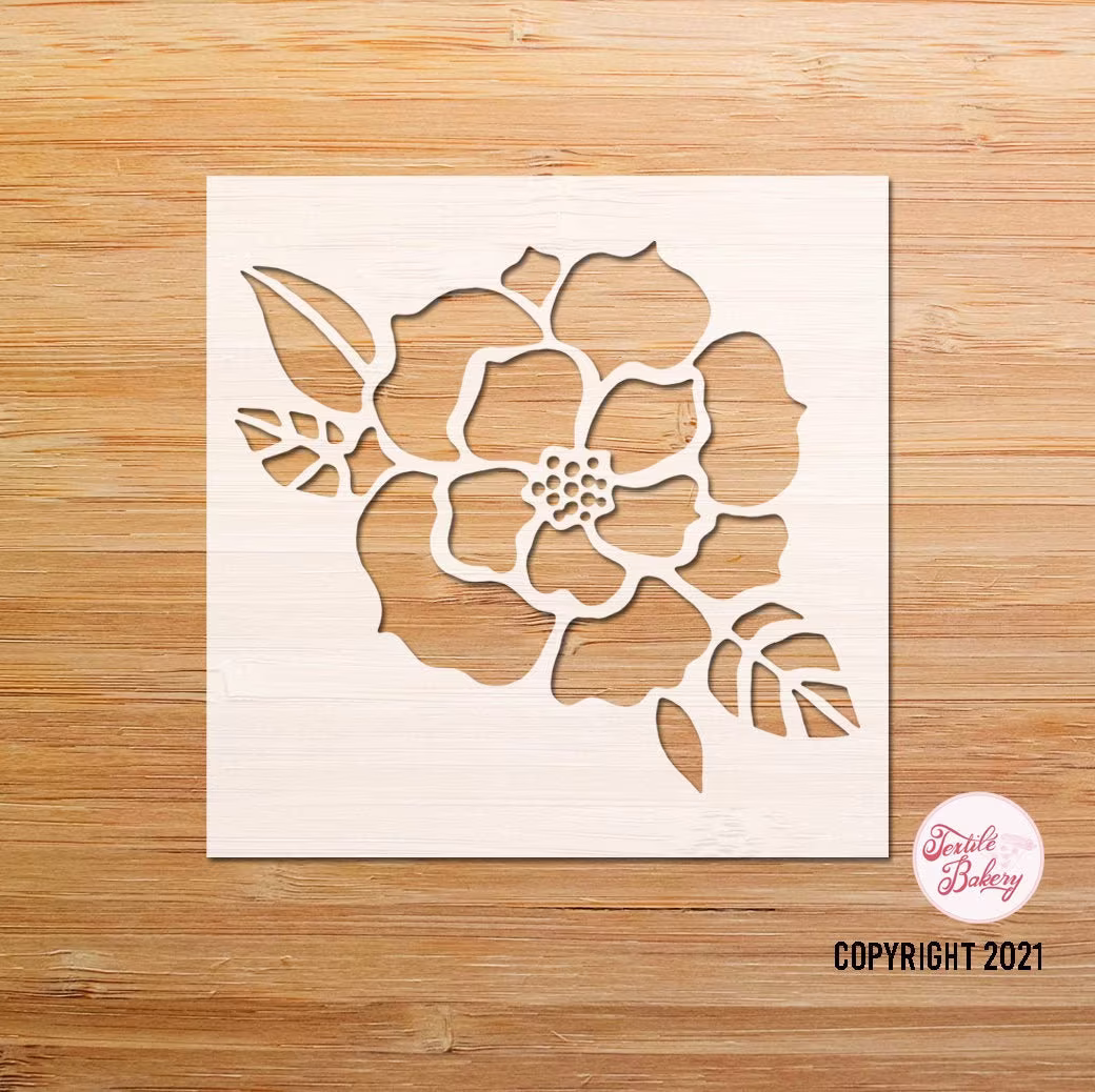 Magnolia Stencil, Botanical Floral Craft Flower Stencil For Painting
