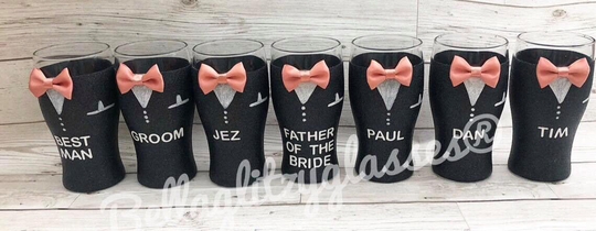 Personalised Wedding Pint Glasses Wedding Pint Glasses Groom Groomsman Gift