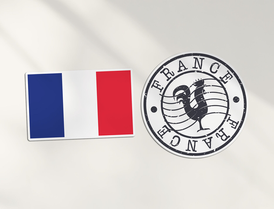 2 X 10cm France Vinyl Stickers - French Europe Country Map Flag Holiday Travel Adventure Luggage Gift Kids Boys Girls Sticker #78647
