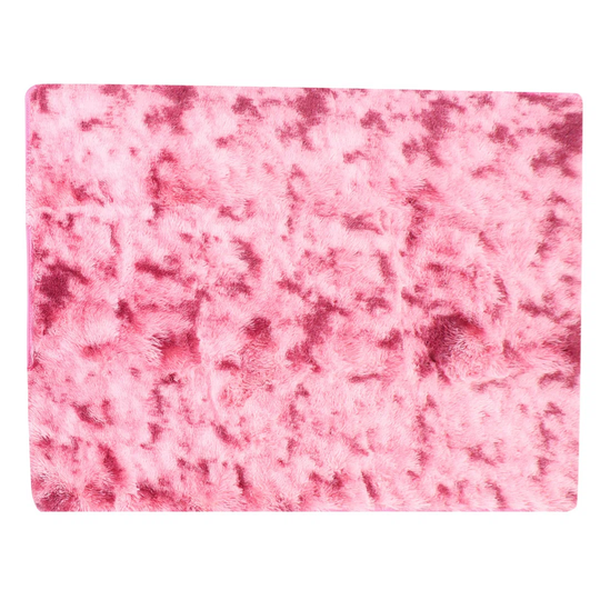 Shaggy Area Rug Fluffy Floor Carpet Hand-Made Tie-Dye Decor 200X300Cm Deep Red