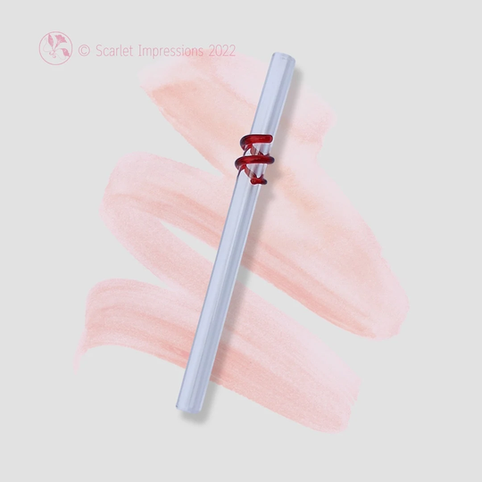 Plastic Free Reusable Straw, Transparent Coil Decorated Glass Drinking Straws, Zero Waste Gifts, Smoothie, Milkshake Dishwasher Safe