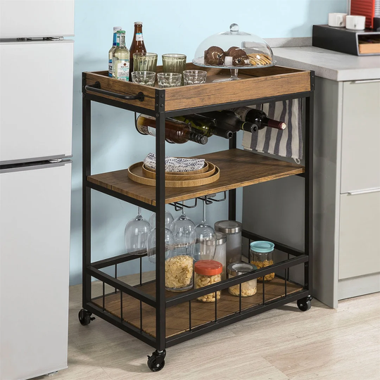 Telluride 79 Cm Kitchen Trolley with Locking Wheels