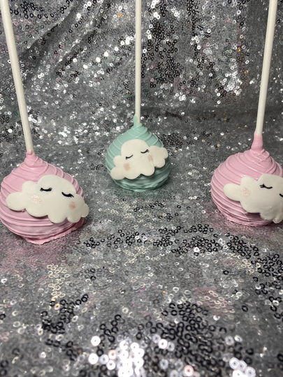 Cloud Chocolate Covered Cake Pop