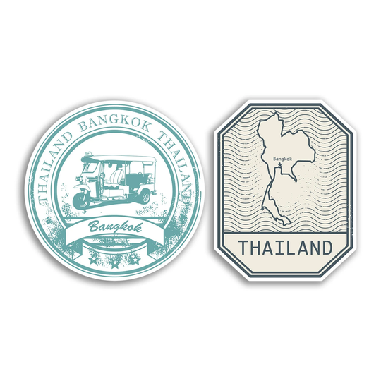2 X 10cm Bangkok Vinyl Stickers - Thailand Landmarks Map Flag Holiday Travel Adventure Luggage Gift Kids Boys Girls Sticker #78536
