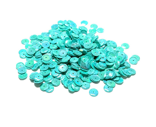 Opaque Iridescent Teal Sequins Multiple Sizes Available