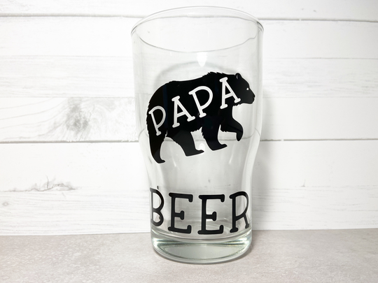 Papa Beer Mug-Papa Pint Glass-Daddy Mug-Daddy Glass-Father's Day Gift Ideas-Father's Gifts-Papa Bear Gifts-Dad