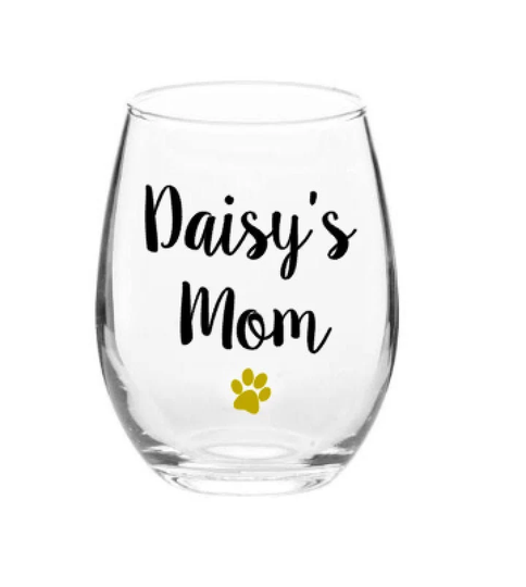 Dog Mom Gift, Gift For Mom, Wine Glass, Personalized Lover, New Lover