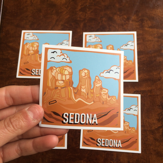 Flat Sedona Magnet Original Illustration Fridge Magnet