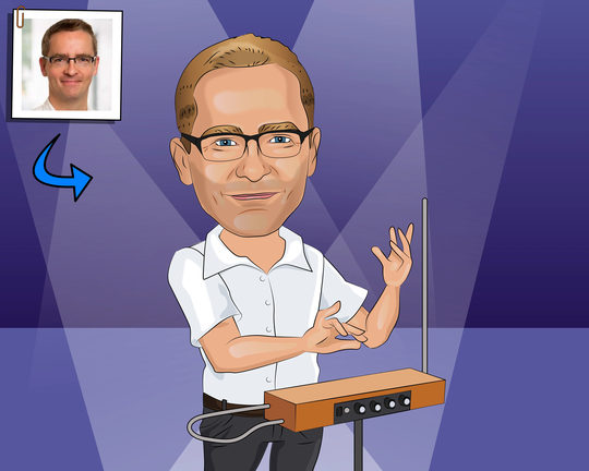 Theremin Player Gift - Custom Cartoon Portrait/Gift Art