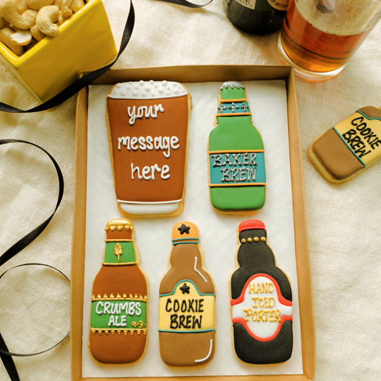 Hand-Iced Personalised Beer Cookie Letterbox Gift/Gifts For Him/21st Birthday/40Th Birthday Gift