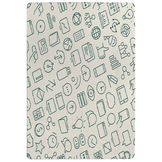 Wilson Outline Icons Designer Shaggy Ivory/Green Rug