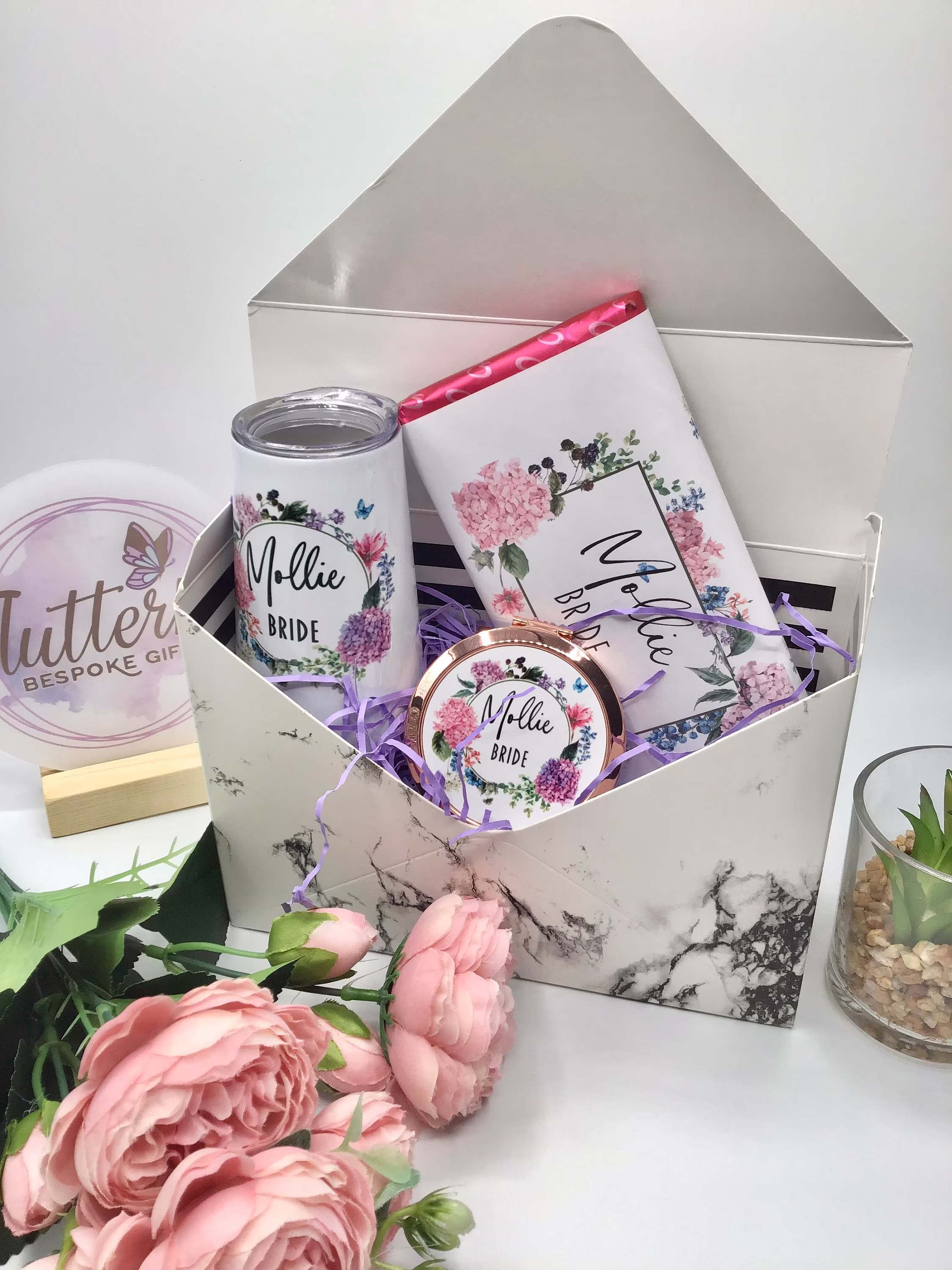 Bridesmaid Gift Filled Box, Personalised, Thank You For Being My Bridesmaid, Proposal Maid Of Honour, Champagne Glass, Mirror