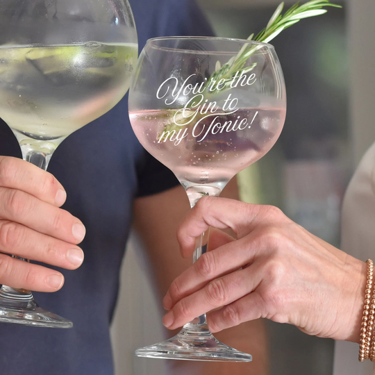 Gin To My Tonic Glass, Engraved Copa Romantic G&t Glass