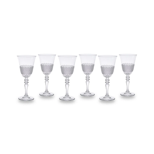 Bermondsey Set Of 6 Wine Glasses, White, 270 Ml
