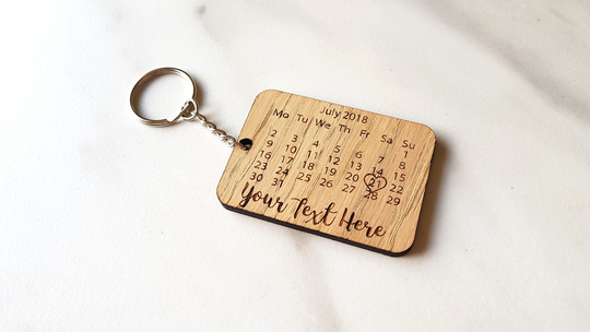 Personalised Anniversary Calendar Keyring Or Fridge Magnet