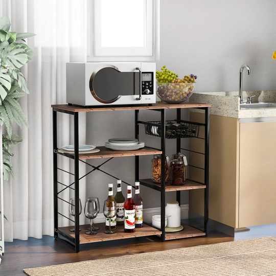 Korth 33" Wood Baker's Rack with Wooden Shelves