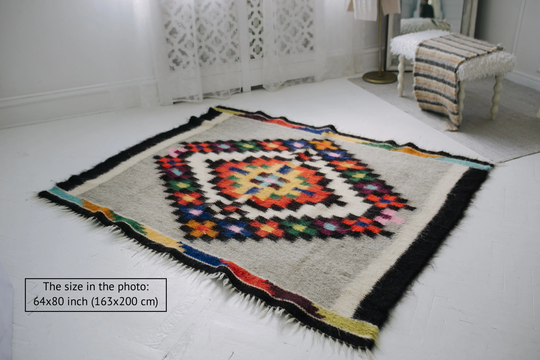 Boho Rug - Bohemian Boho Area Vibrant Colors
