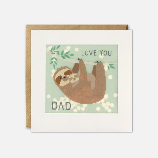 Sloth Love You Dad Father's Day Card With Paper Confetti - Shakies By James Ellis