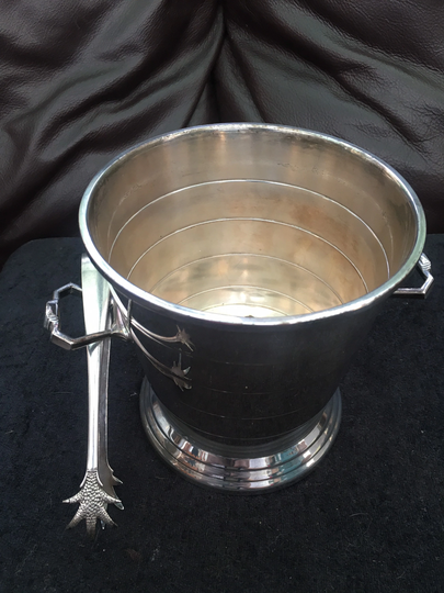 Rare Vintage William Suckling S Ltd Kingsway Silver Plate Wine Cooler/Ice Bucket With Ice Tongs