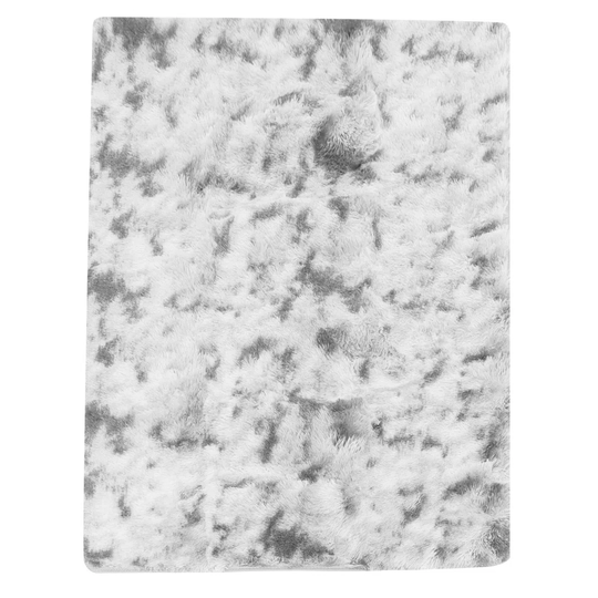 Shaggy Area Rug Fluffy Floor Carpet Hand-Made Tie-Dye Decor 200X300Cm Light Grey