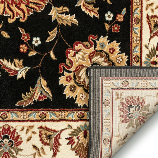 Timeless Abbasi Traditional Oriental Tufted Black/Beige Rug