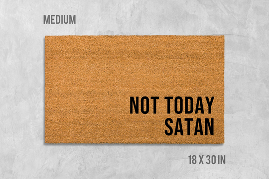 Not Today Satan Doormat, Funny Housewarming Gift, Wedding Birthday Door Mat, Anniversary