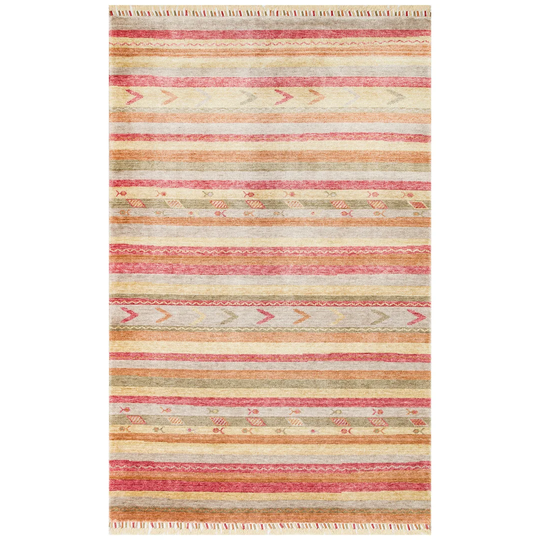 Eli Hand Knotted Red/Beige/Green Rug